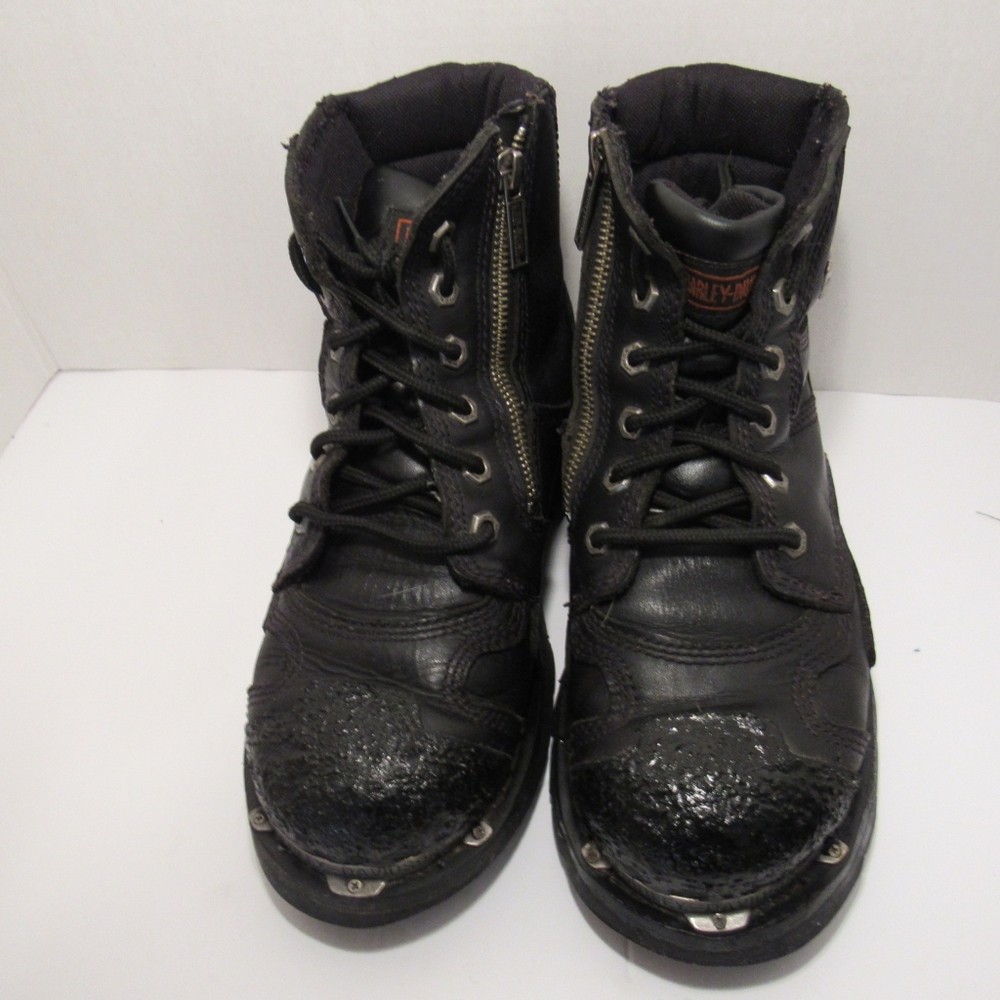 Harley Davidson Womens Leather Stealth Tech Tuff Riding Boots, Sz: 8.5" RN:81641